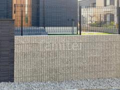 ブロック塀 （化粧ブロック） ユニソン ジャスティ  スチールメッシュ フェンス LIXIL ハイグリッドUF8型 境界・メッシュ